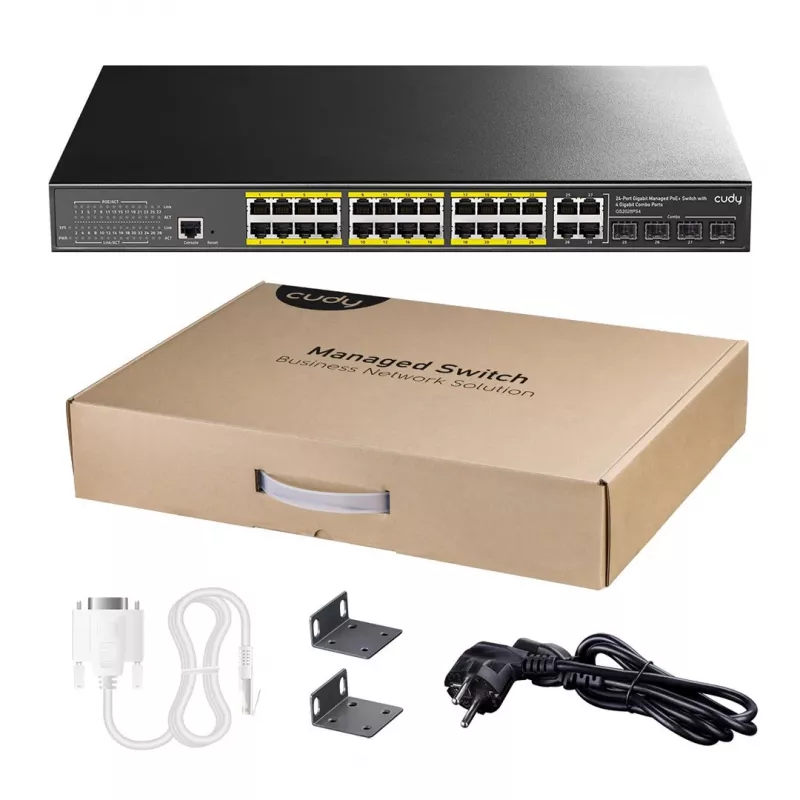 Hallatav kommutaator Cudy GS2028PS4 L2 Gigabit Ethernet 24 porti PoE
