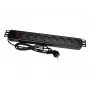 Alantec PZ081U3M toitepikendus 3 m 8 vahelduvvoolu pistikupesa Sisetingimustes Must