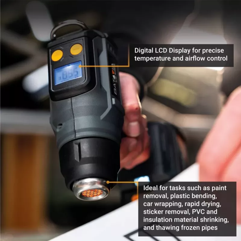 Cordless Heat Gun Batavia B.V. 18V with Digital LCD Display (aku and charger not included)