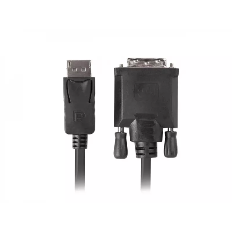 Videokaabli adapter LANBERG DisplayPort - DVI-D CA-DPDV-10CU-0018-BK, 1,8 m, must