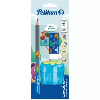 Pelikan õppepliiatsi komplekt Combino BS, kustutuskumm, teritaja, sinine (821605)