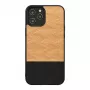 Telefonikaitse Man and Wood iPhone 12 / 12 Pro jaoks — heeringamustriga nero must viimistlus