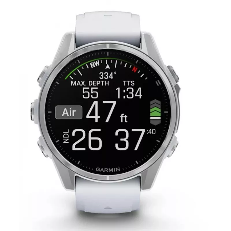 Garmin Fenix 8 3,3 cm (1,3) AMOLED 43 mm Digitaalne 416 x 416 pikslit Puuteekraan Hõbe Wi-Fi GPS (satelliit)