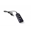 VAKOSS USB-jaotur TC-234UX — 4-pordiline USB 2.0 jaotur, alalisvoolutoide (5 V, 1 A), must