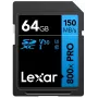 SDXC-välkmälu Lexar 64 GB UHS-I 800xPRO — Klass 10, U3, V30, 150 MB/s
