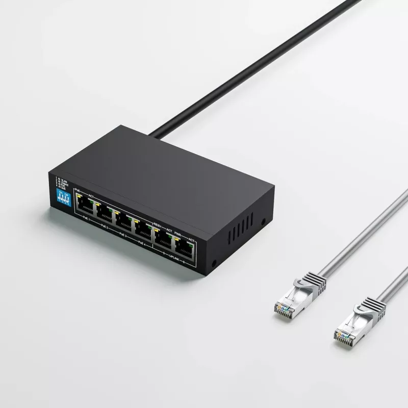 Haldamata kommutaator Extralink EUROS V2 4x 100 Mb/s PoE/PoE+