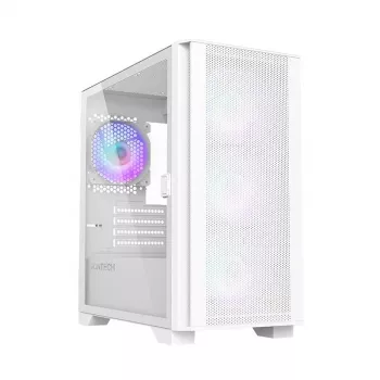 Montech AIR 100 ARGB MICRO-ATX korpus nelja eelpaigaldatud ARGB ventilaatoriga, üliminimalistlik disain, peen võrgust esipaneel, kõrge õhuvool, unikaalne külg