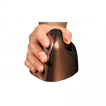 BakkerElkhuizen Evoluent 4 Small Wireless, paremakäeline, vertikaalse disainiga, laser, RF Wireless, 2600 DPI, must, pruun