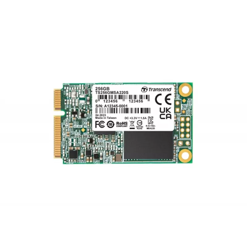 Transcend SSD 256GB Transcend MSA220S mSATA 3D NAND, SATA3 - pooljuhtketas - mSATA