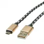 ROLINE 11.02.8820 USB-kaabel 1,8 m USB 2.0 USB C Micro-USB B Must - Kuldne (11.02.8820)