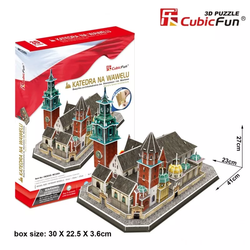 3D pusle cubicfun Waweli katedraal — 101 tükki, mudelikomplekt