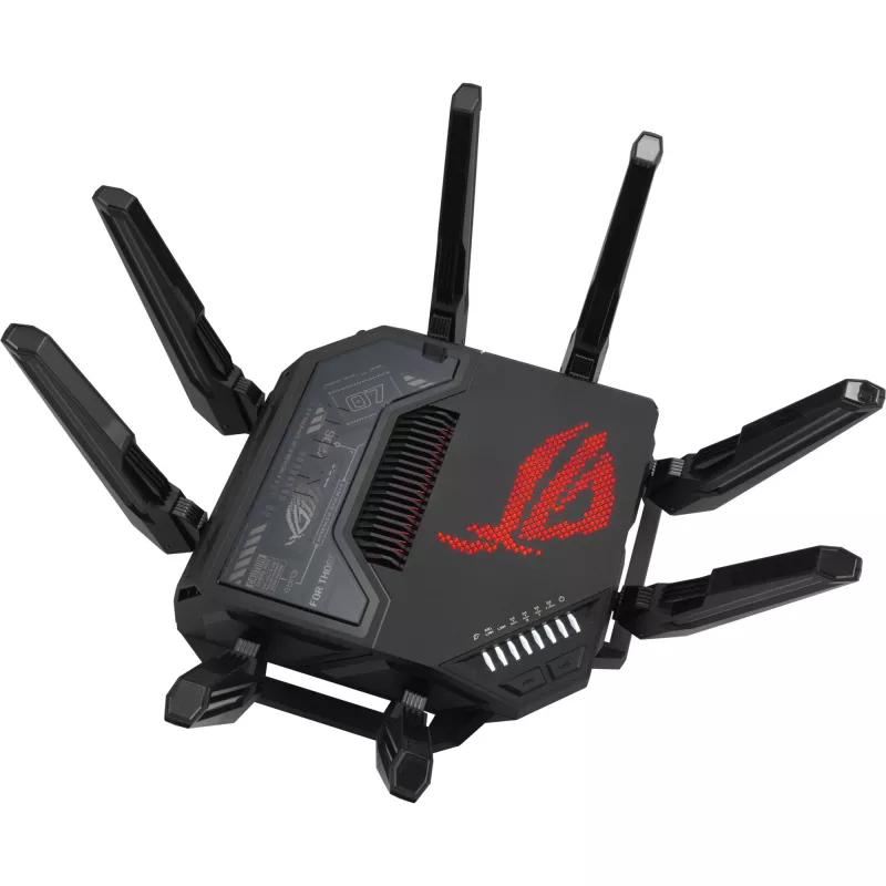 ASUS ROG Rapture GT-BE98 traadita ruuter 10 Gigabit Ethernet neljasagedusriba (2,4 GHz / 5 GHz-1 / 5 GHz-2 / 6 GHz) Must
