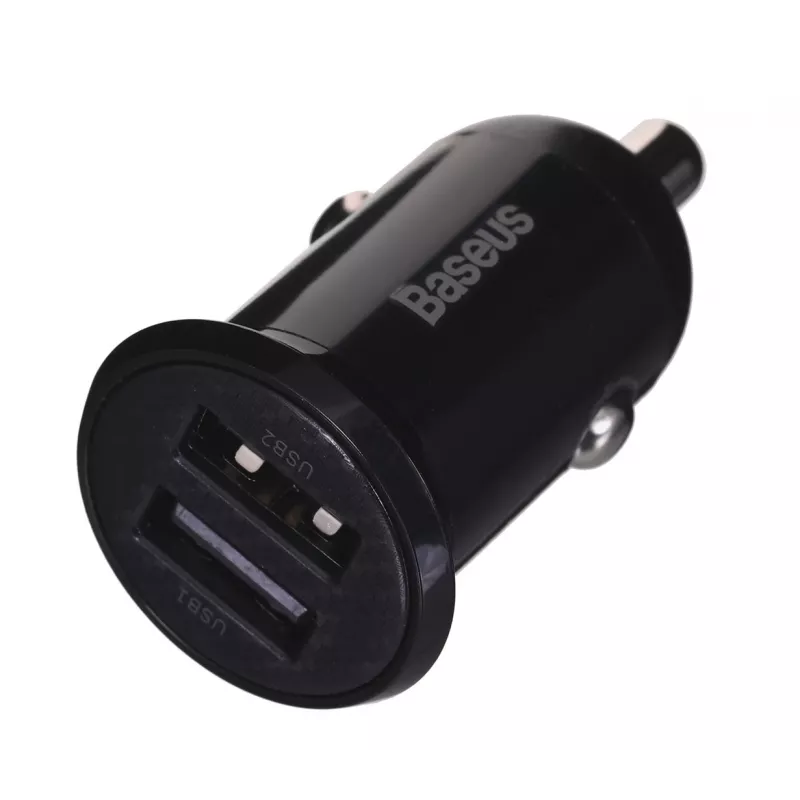 Autolaadija Baseus Gain Pro Universal Must — 2× USB 2.0, 2,4 A pordi kohta, sisend 12–24 V, väljund 5 V