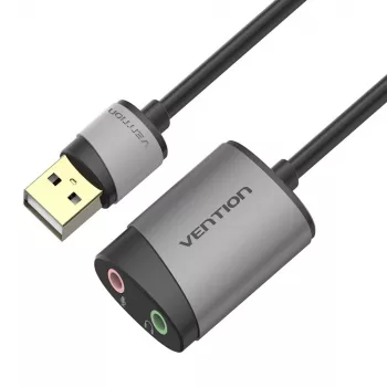 Vention USB-väline helikaart 0,15 m hall metall