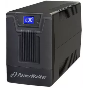 Katkematu toiteallikas PowerWalker VI 800 SCL FR — Line‑interaktiivne UPS 0,8 kVA (480 W), 2 Type E pistikupesa, USB, RJ-45/RJ-11, 12V 9Ah aku, torn, must