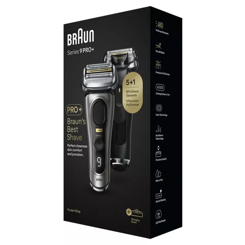 Braun Series 9 Pro+ 9515s elektriline pardel - märg ja kuiv, metallik
