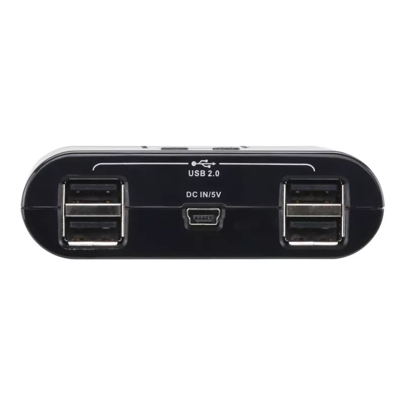 USB 2.0 2-pordiline välisseadmete jagamise seade ATEN US224AT — USB Type-A, 1,8 m kaabel, must