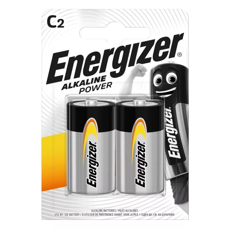 Energizer C Alkaline Power Patareid, 2-pakk