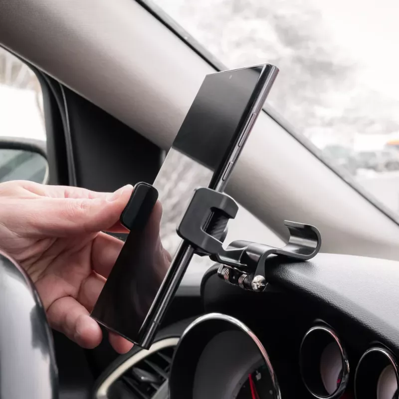 Telefonihoidik Tellur TLL171261 — universaalne kompaktne reguleeritava nurgaga auto- ja lauahoidik, must