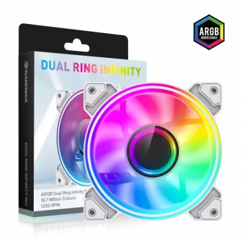 Gamemax | Korpusventilaator | DUAL RING INFINITY | Valge