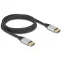 DeLOCK DisplayPort-kaabel 16K 60 Hz 2 m hõbedane metallist