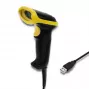 Pihukoodilugeja QOLTEC 50867 — 1D/2D laserskanner, USB-juhtmega, 600 mm lugemisulatus, kollane/must