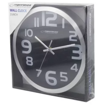 Seinakell Esperanza EHC013K Zurich must kvarts ovaalne 25 cm, alumiiniumraam, 4 cm paks
