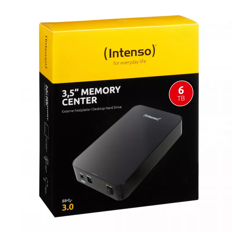 Intenso Memory Center väline kõvaketas 6 TB 5400 RPM 3.5 USB Type-A 3.2 Gen 1 (3.1 Gen 1) Must