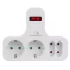 Toitepistikupesa x4 lülitiga MACLEAN MCE224 F — 4-suunaline vooluvõrgu väljund individuaalse lülitiga