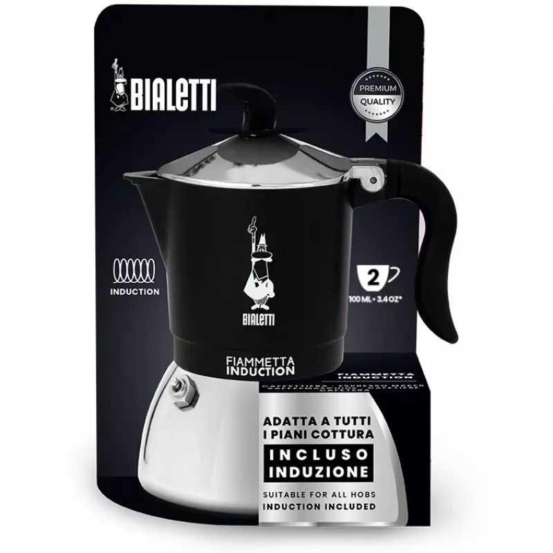 Induktsioonkohvimasin BIALETTI FIAMMETTA 2-tassiline, Must