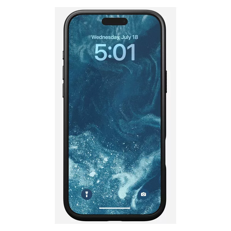 Mobiiltelefoni ümbris Nomad Modern Leather ümbris iPhone 16 Pro Max jaoks, 6,9 tolli (17,5 cm), must, nahk+PC+TPU