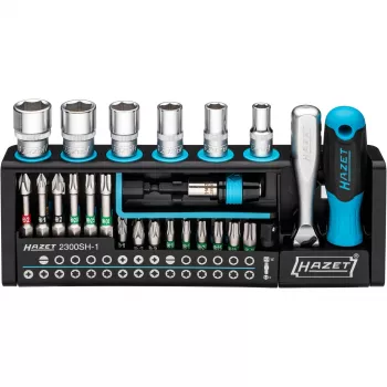 Hazet Bit Set 2300SH-1 — 39-osaline komplekt: pilu-, Phillips-, Pozidriv-, kuuskant- ja Torx-otsakud