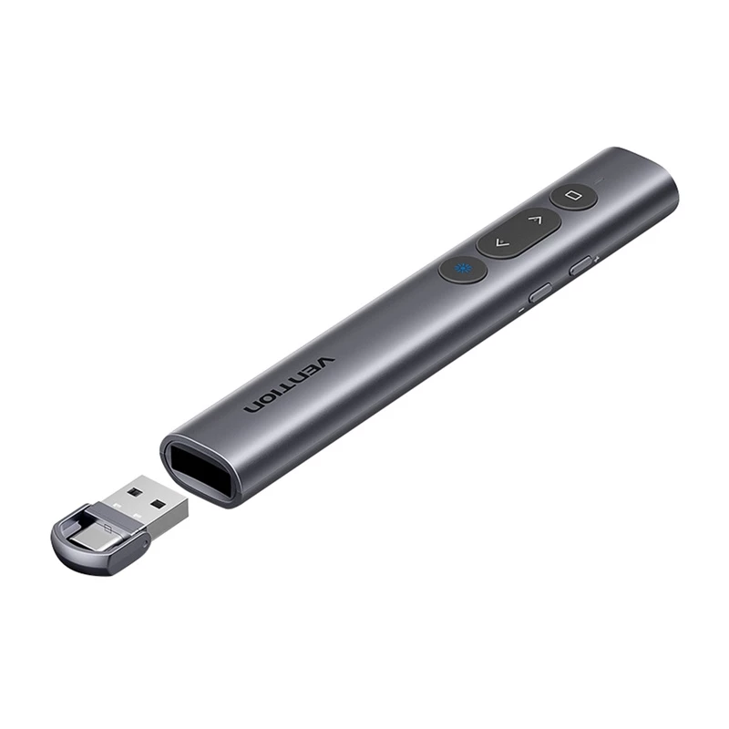 Juhtmevaba laserosuti Vention KQIH0 — punane laser, maksimaalne ulatus 50 m, USB-liides, kerge PVC-korpus