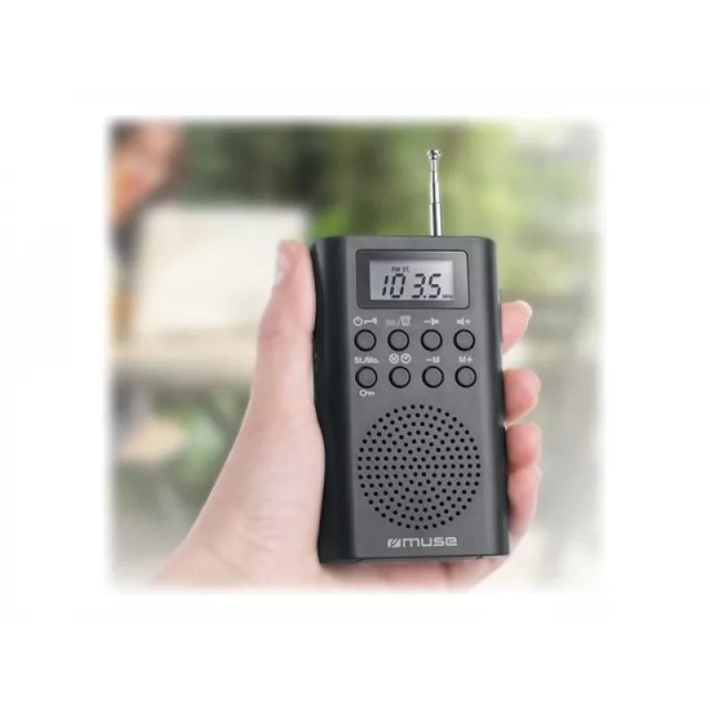 Kaasaskantav raadio Muse M-03 R FM PLL häälestuse, LCD ekraani, välisantenniga, must