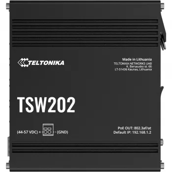 Teltonika TSW202 Hallatav L2 Gigabit Ethernet (10/100/1000) Power over Ethernet (PoE) Alumiinium, Sinine