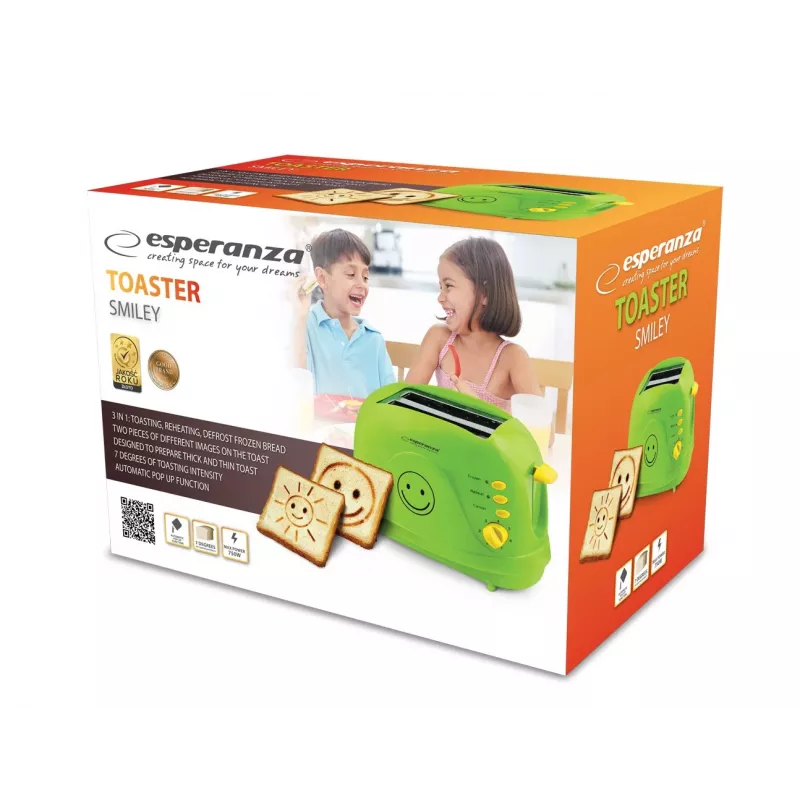 Esperanza EKT003 Smiley röster, 750 W, roheline