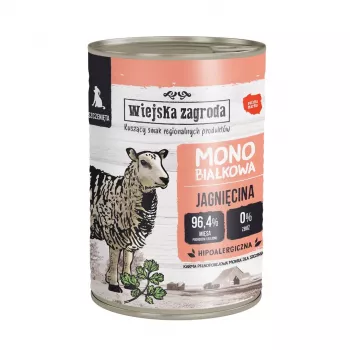 Märg koeratoit wiejskazagroda Puppy Monoprotein Lamb 400 g – junior, teraviljavaba, ühe valguallikaga