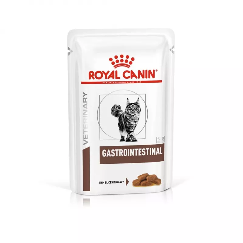 Märg kassitoit Royal Canin Gastrointestinal 85 g kotike — liha, 12 x 85 g, täiskasvanud kassid, seedeprobleemide korral