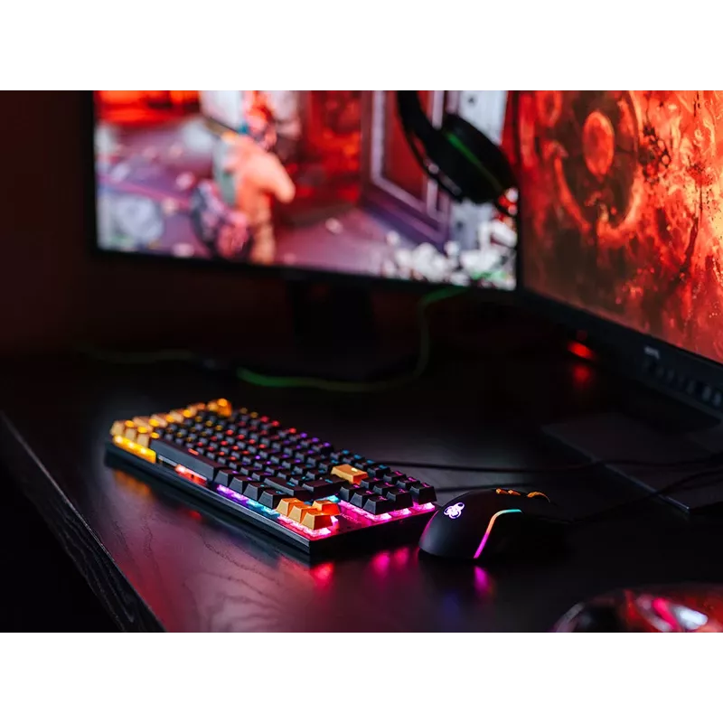 Tracer HORNET 87 klaviatuur Hiir komplektis Mängu USB QWERTY Inglise Must, Kollane