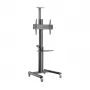 Põranda TV-alus Gembird TVS-70T-02 ekraanidele 37 tolli kuni 70 tolli, max 70 kg, VESA 200x200–600x400, kaldenurk ±5°/−12°, kõrguse reguleerimisega, rattad, kaablihaldus