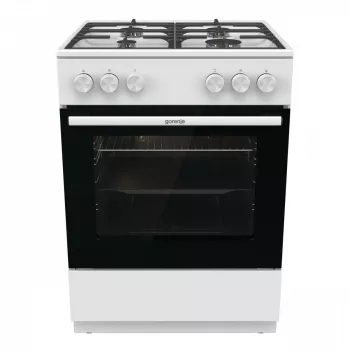 Põrandal seisv gaasipliit Gorenje GG6A10WFFM, valge, 4-põletiga pliit, 72 L gaasiahi, pöörlevad esijuhtnupud