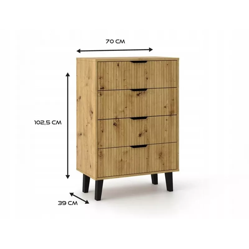 SCANDI 4S õhuke tamm ARTISAN kummut