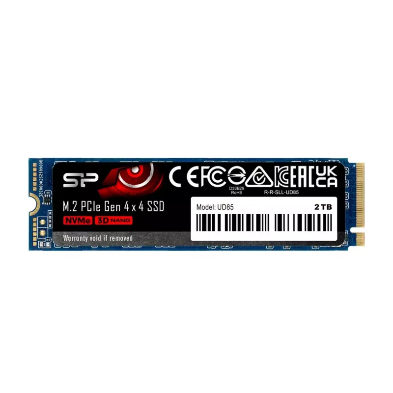 M.2 SSD Silicon Power 250 GB PCIe 4.0 NVMe UD85 — 2280, lugemine 3300 MB/s, kirjutamine 1300 MB/s