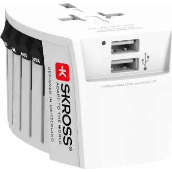 SKROSS MUV USB maailmaadapter toiteadapter 2x USB
