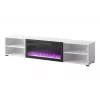 TV-kapp cama meble POLO 180x33x39 cm elektrikaminaga 1400–1600 W, laminaat, valge/must