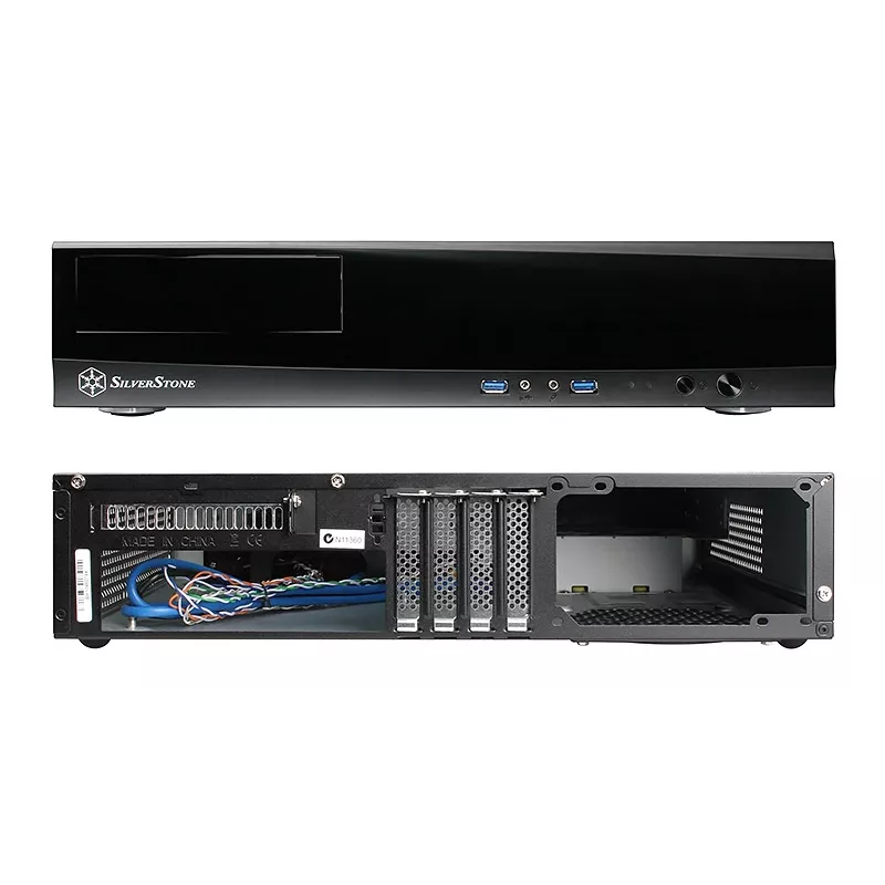 SilverStone MILO ML03 - Lauaarvuti - Mikro-ATX - ilma toiteplokita (ATX / PS/2) - Must - USB/Audio (SST-ML03B-R)
