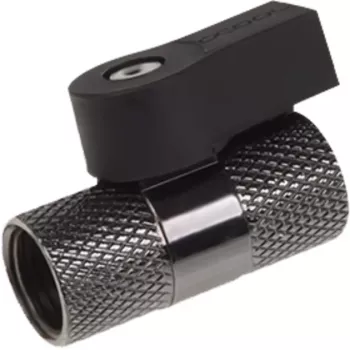 Alphacool 2-suu line kraan G1/4 - Must Nickel (17354)