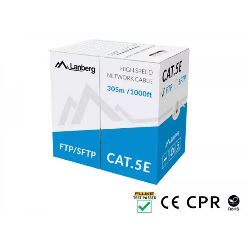 Võrgukaabel Lanberg LCS5-11CU-0305-S RJ45 Cat5e 305 m Hall