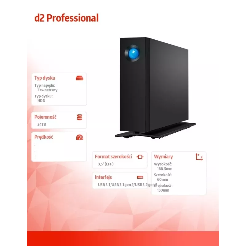 LaCie d2 Professional 24TB USB-C 10Gb/s 3.5-tolline väline kõvaketas (STHA24000800)