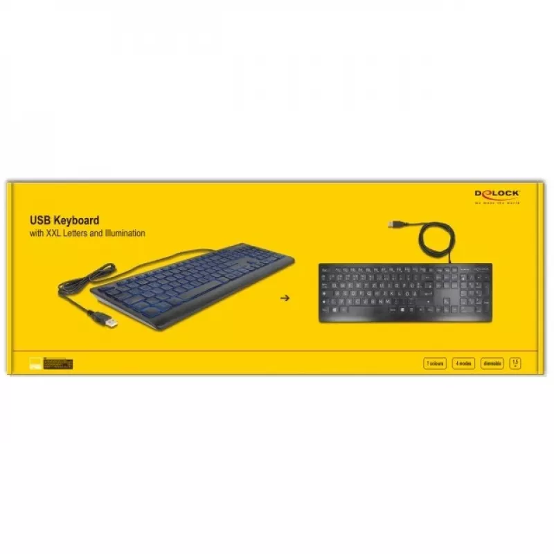 DeLOCK 12170 klaviatuur universaalne USB QWERTZ saksa must mehaaniline RGB